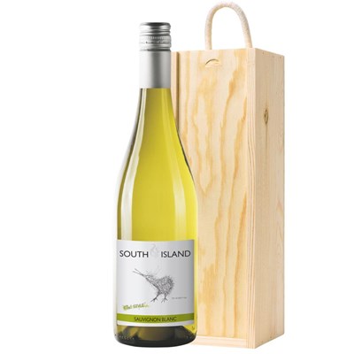 South Island Sauvignon Blanc 75cl White Wine in Wooden Sliding lid Gift Box
